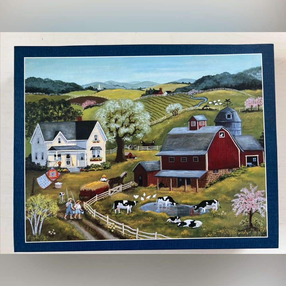 LANG CO. Going Fishing 500pc Jigsaw Easel style puzzle art by Mary Singleton